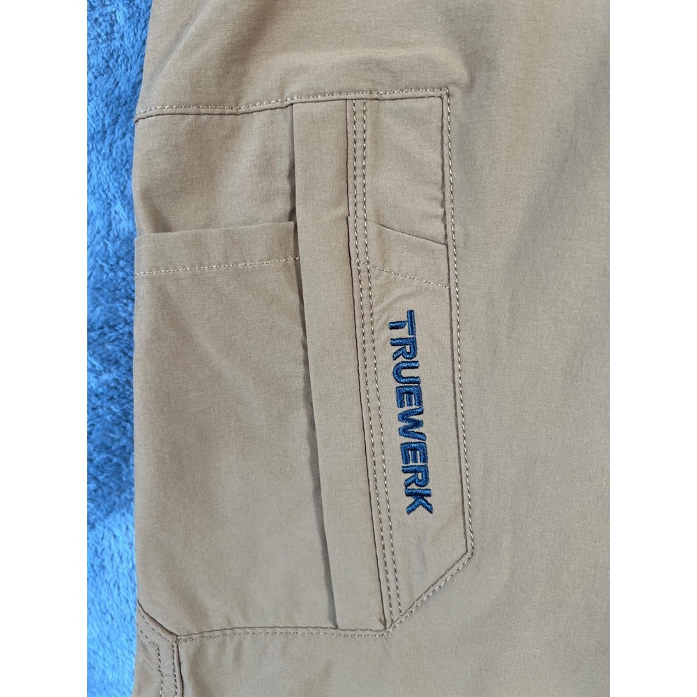 Truewerk T1 WerkShort Mens 42x11 Brown Work Cargo Performance Stretch Shorts - Picture 6 of 15